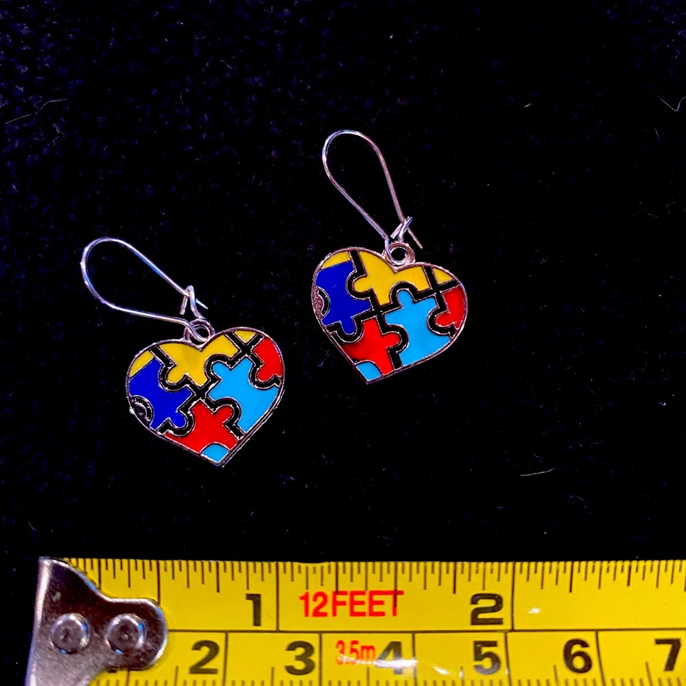 Fabulous little earrings surgical steel hooks Autism puzzle 🧩 pieces